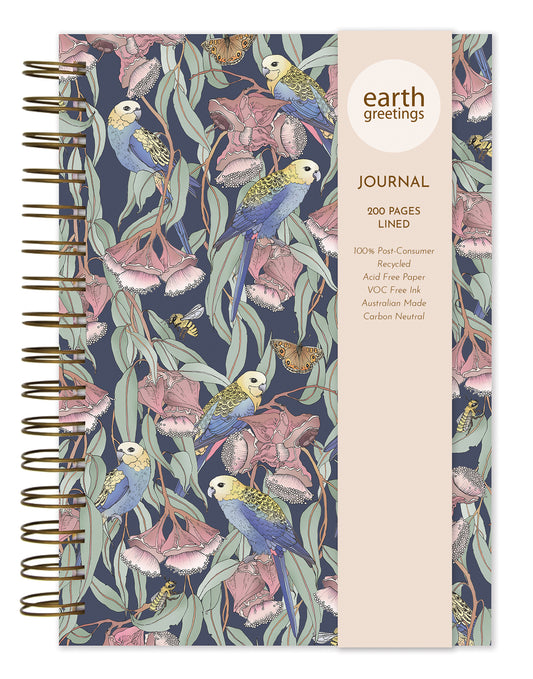 Rosellas Amongst The Mallee A5 Lined Journal - Earth Greetings