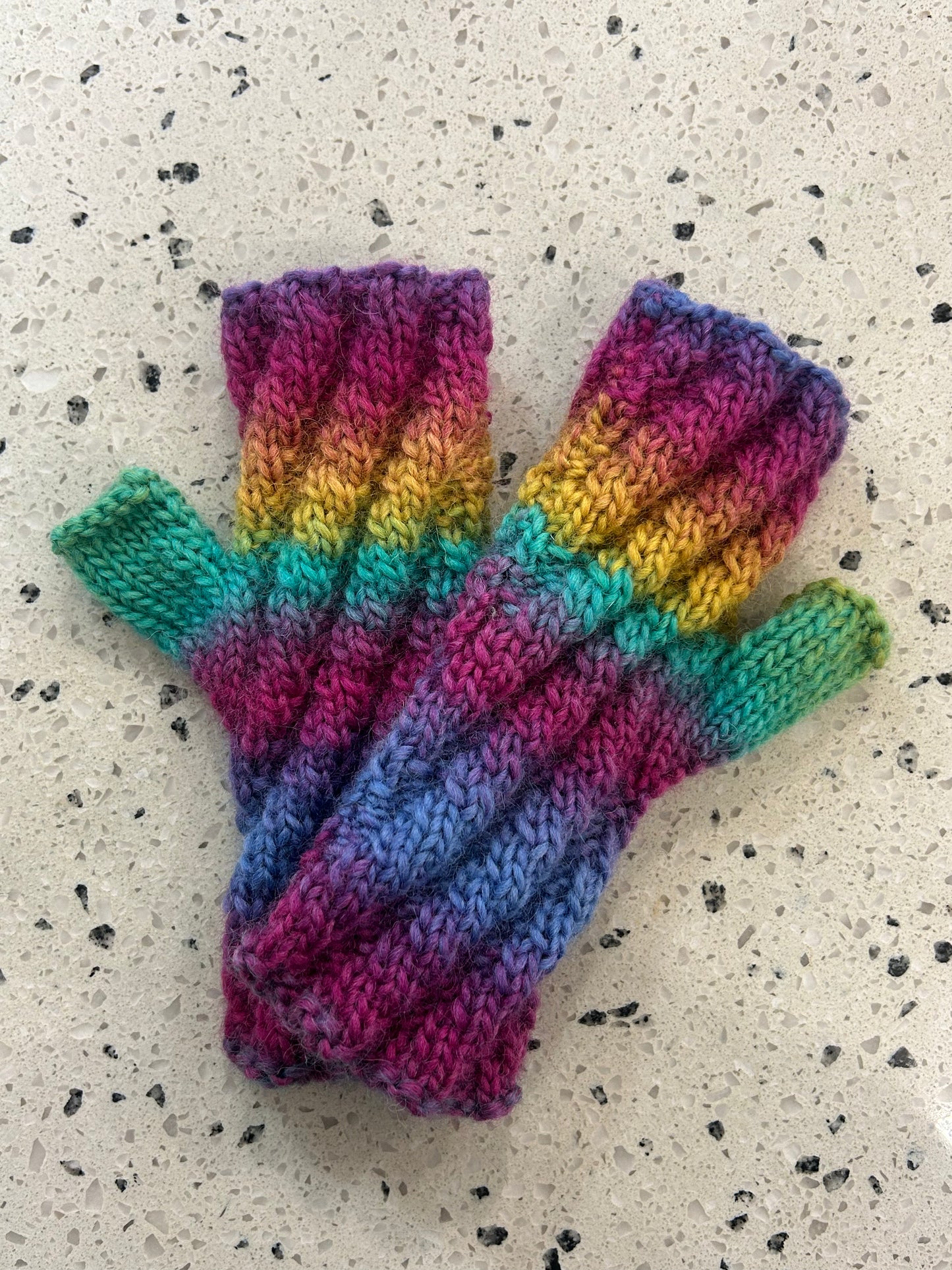 Bright Multi-coloured Fingerless Gloves