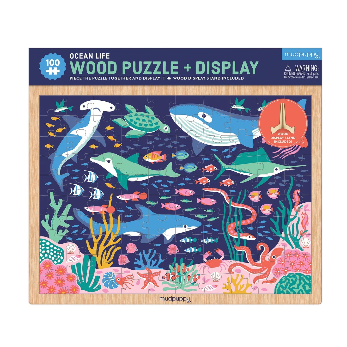 Ocean Life Wood Puzzle + Display - 100pc