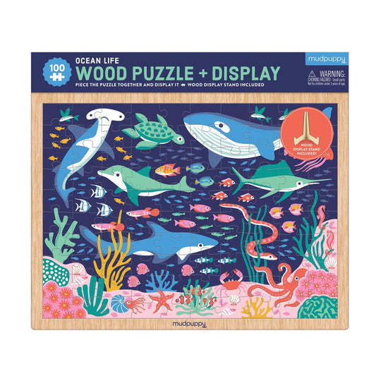 Ocean Life Wood Puzzle + Display - 100pc