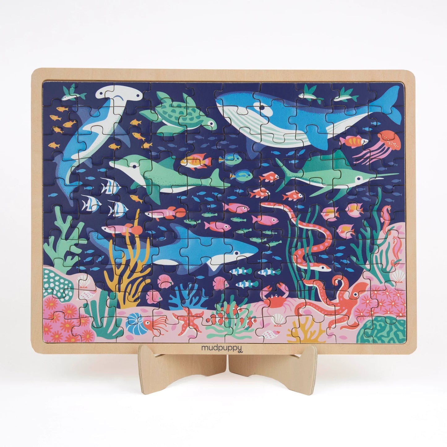 Ocean Life Wood Puzzle + Display - 100pc