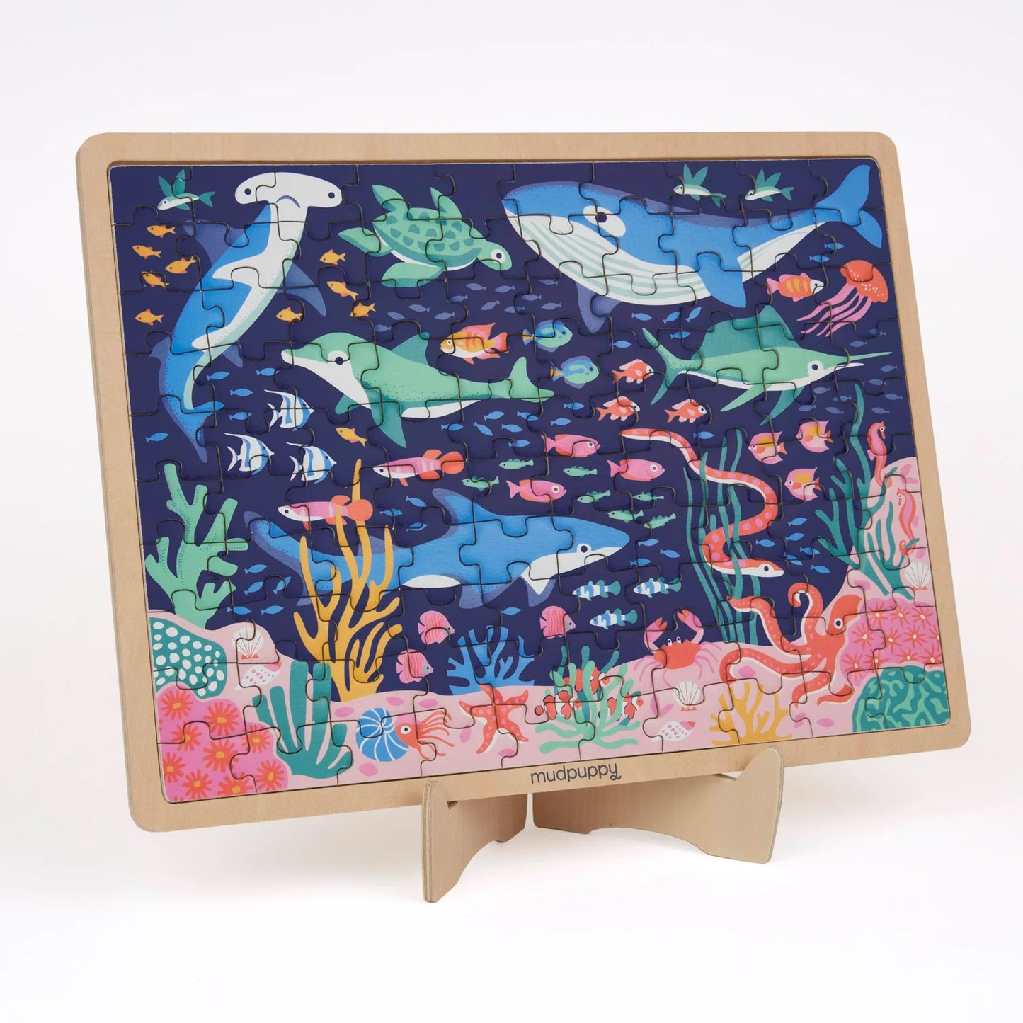 Ocean Life Wood Puzzle + Display - 100pc