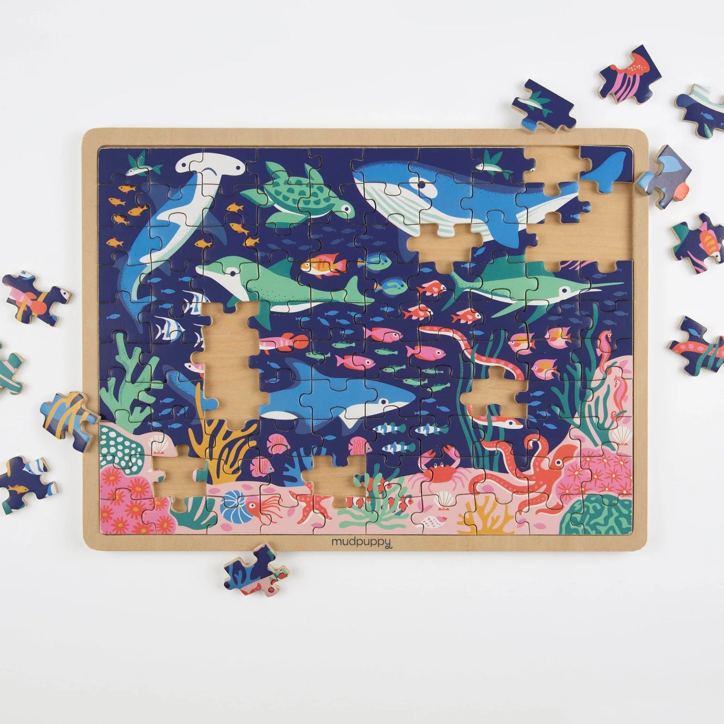 Ocean Life Wood Puzzle + Display - 100pc