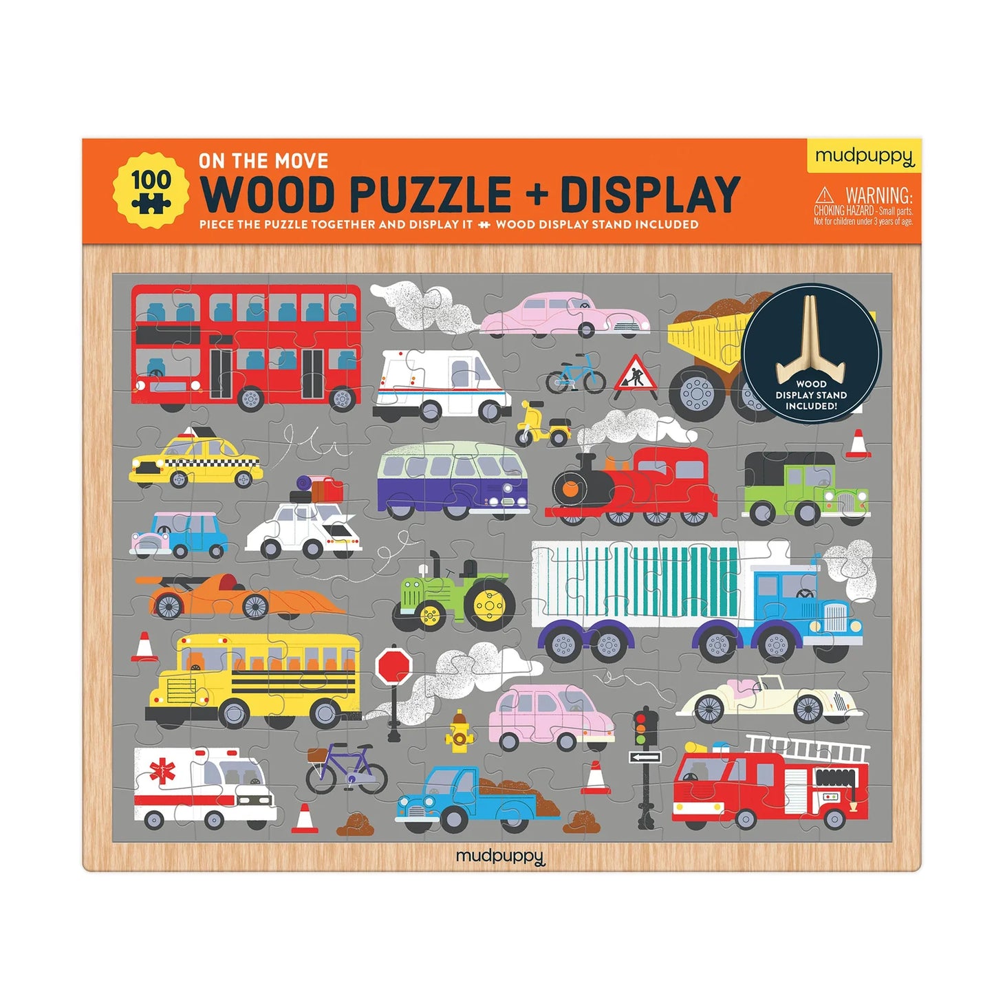 On the Move Wood Puzzle + Display-100pc