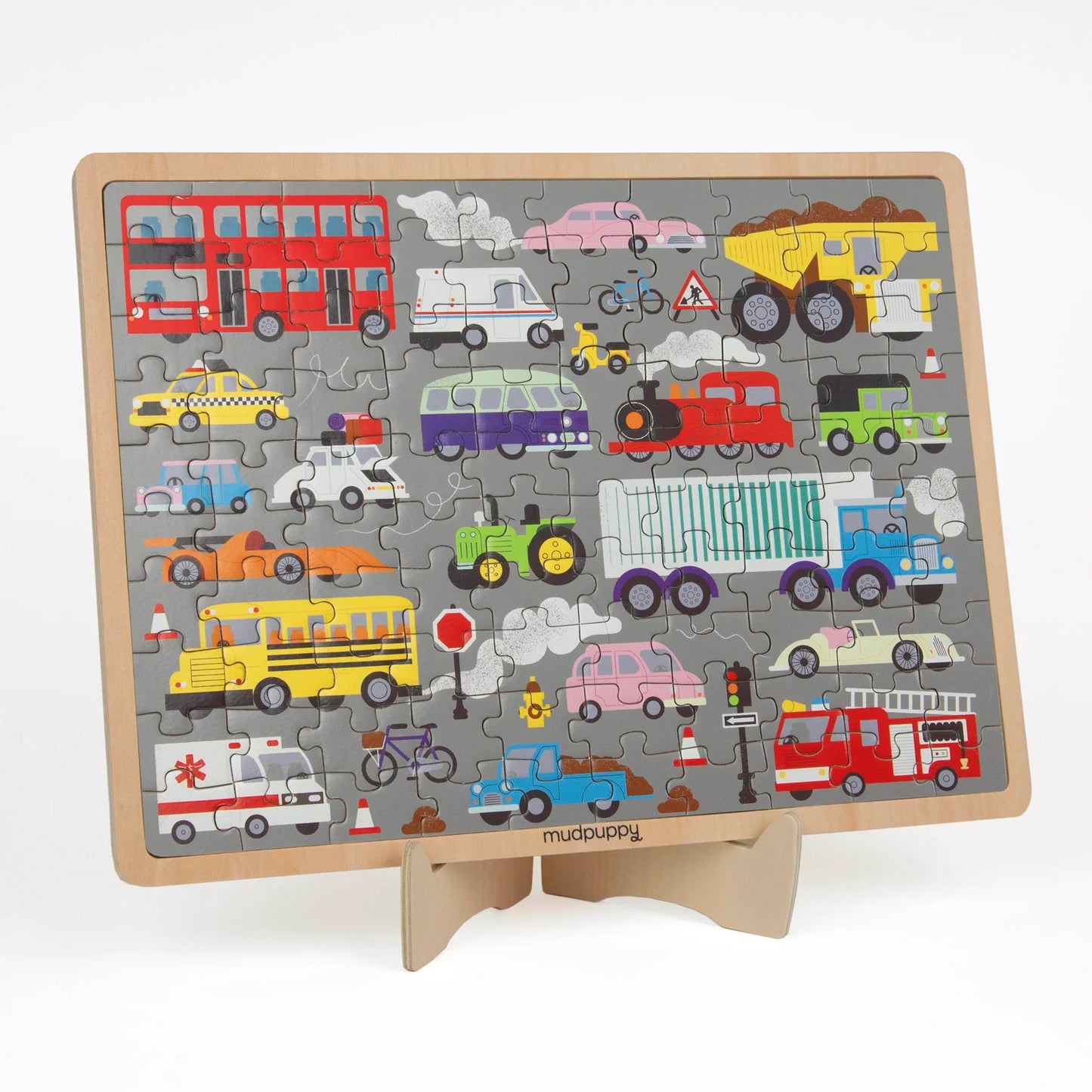 On the Move Wood Puzzle + Display-100pc