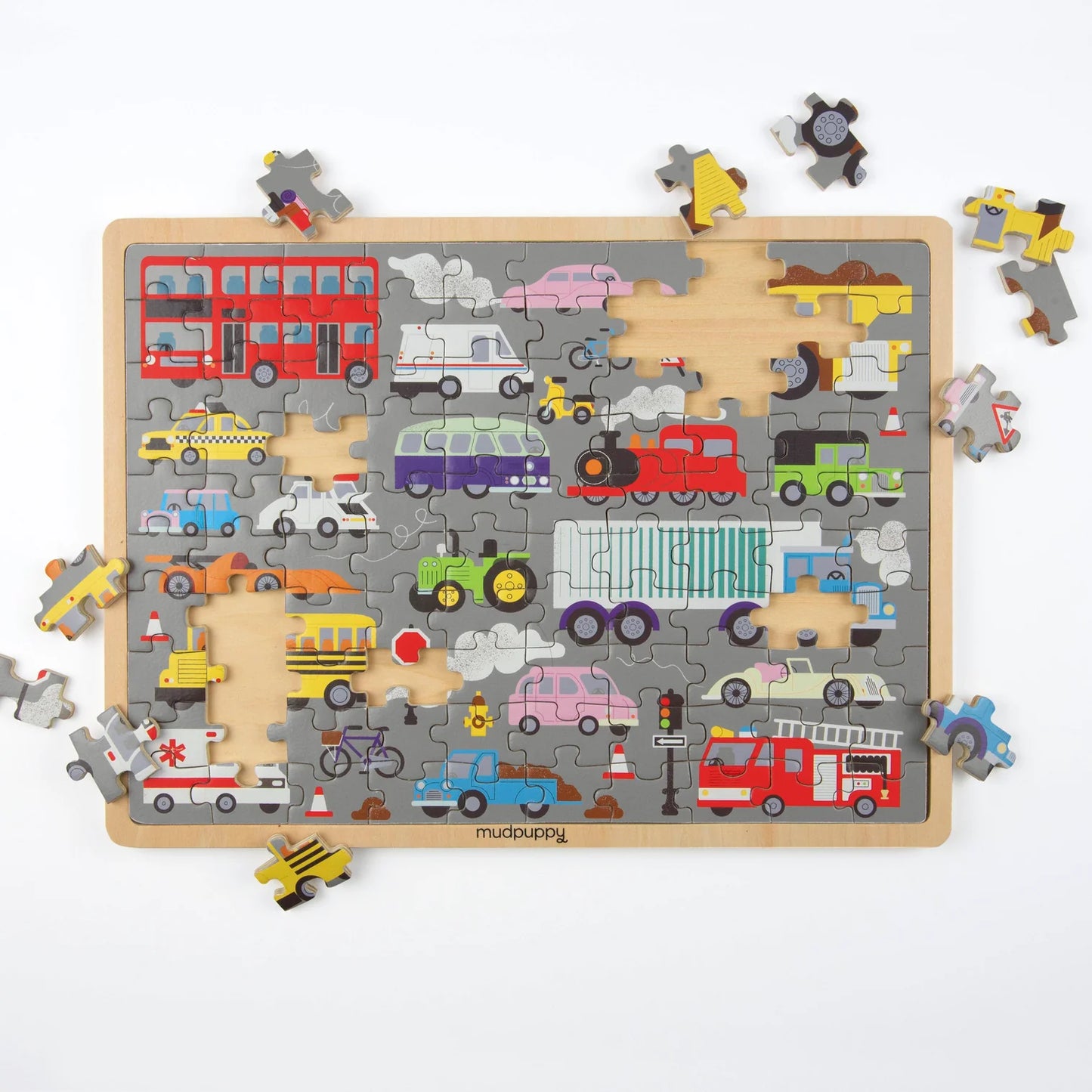 On the Move Wood Puzzle + Display-100pc