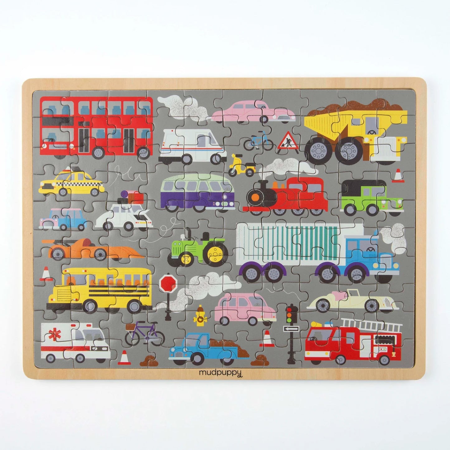 On the Move Wood Puzzle + Display-100pc