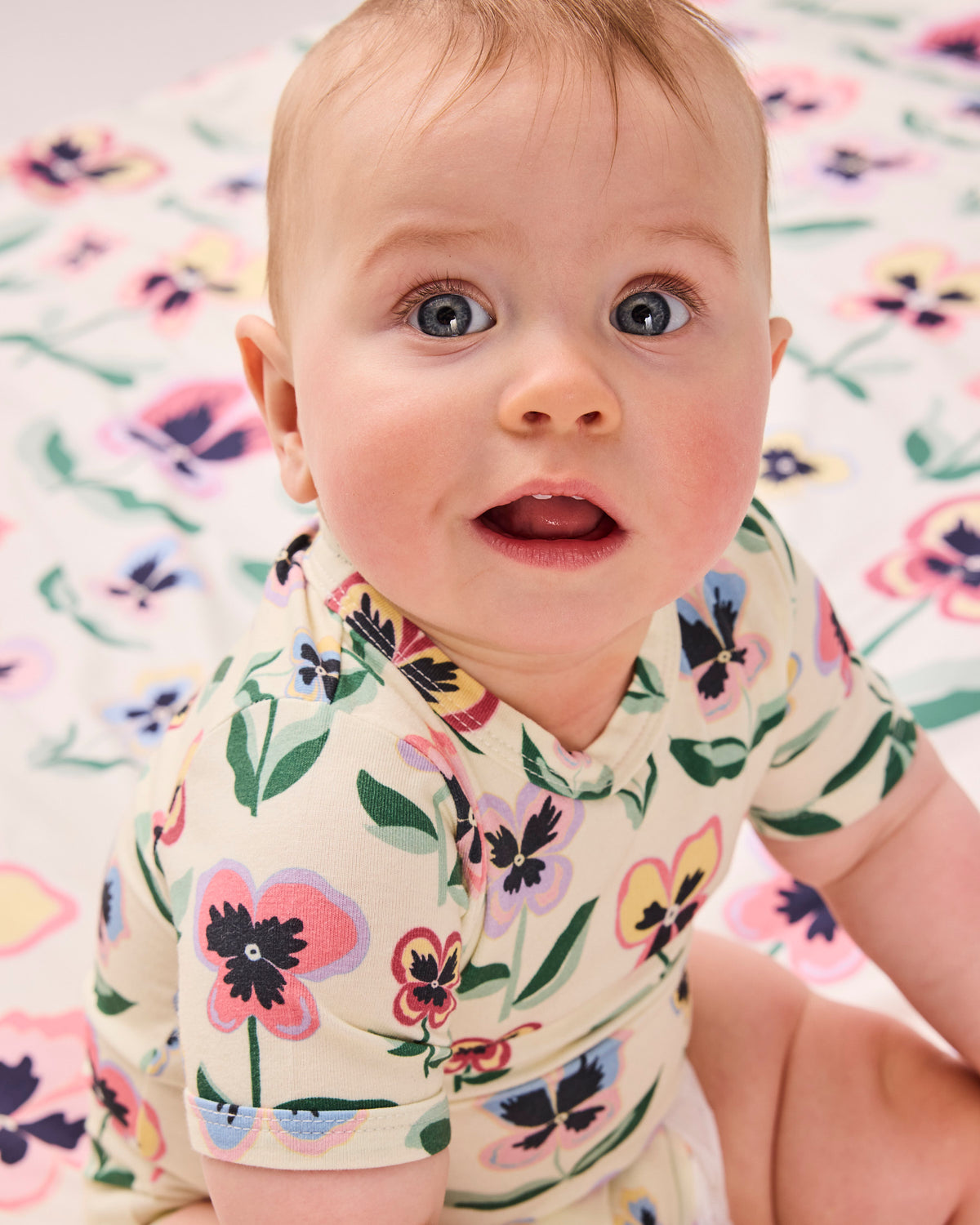 Pretty Pansy Organic Short Sleeve Romper