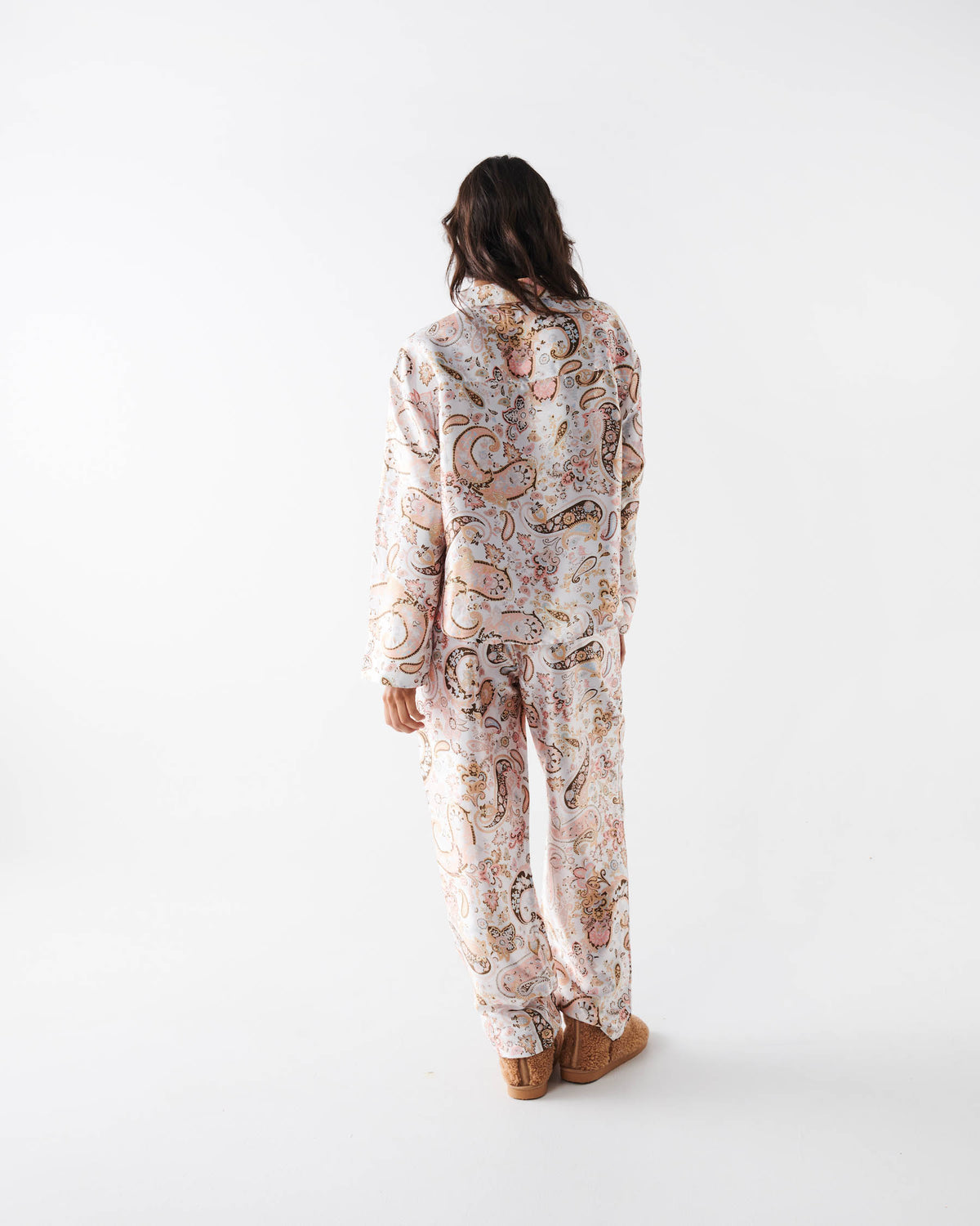 Paisley Paradise Satin Long Sleeve Shirt & Pant Pyjama Set - Kip&Co