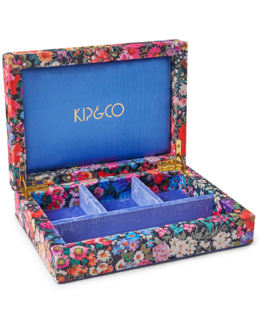 Forever Floral Black Small Velvet Jewellery Box - Kip&Co