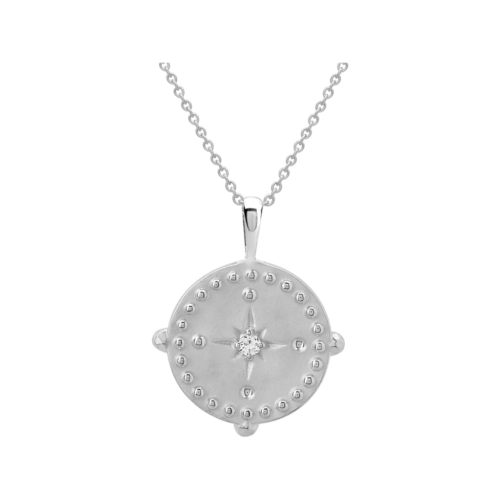 Into the Light Pendant Disc Necklace Sterling Silver - Murkani