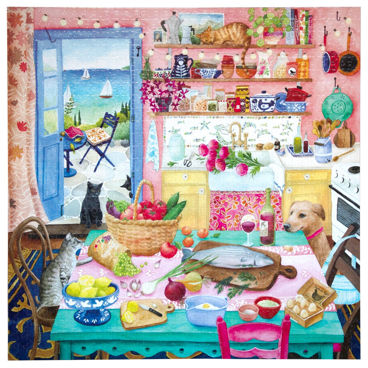 Pink Kitchen 1000p Puzzle - eeboo