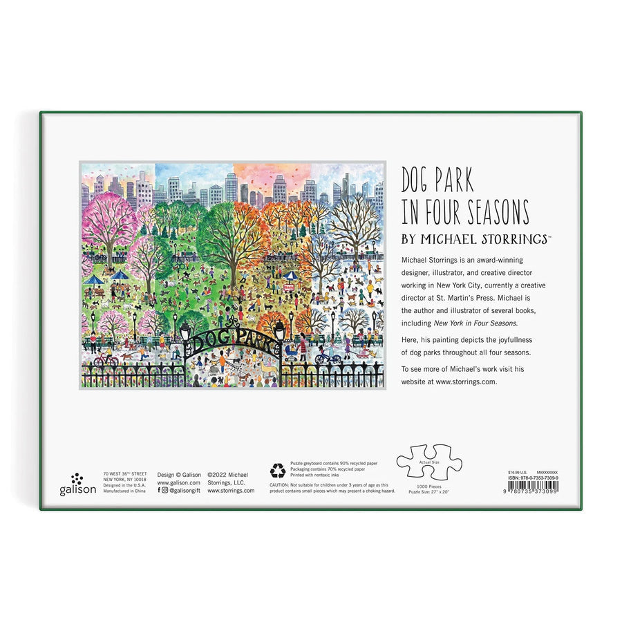 Michael Storrings Dog Park In Four Seasons 1000pc Puzzle