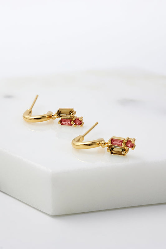 Elenore Rouge Crystal Earring
