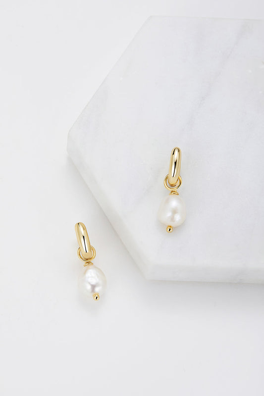 Charlie Mini Hoop Pearl Earring