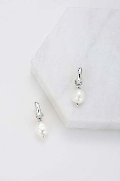 Charlie Mini Hoop Pearl Earring
