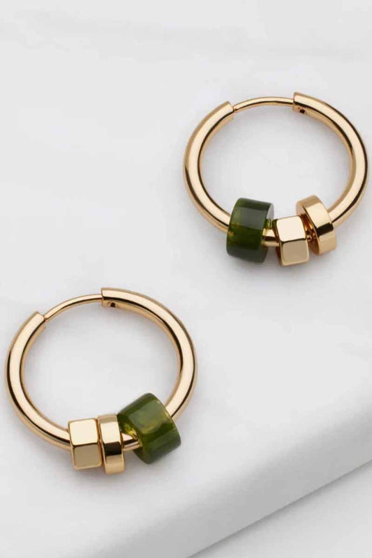 Amina Hoop Olive Gold