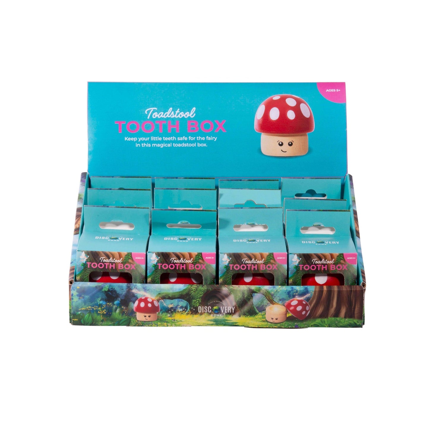 Wooden Tooth Fairy Box - Toadstool