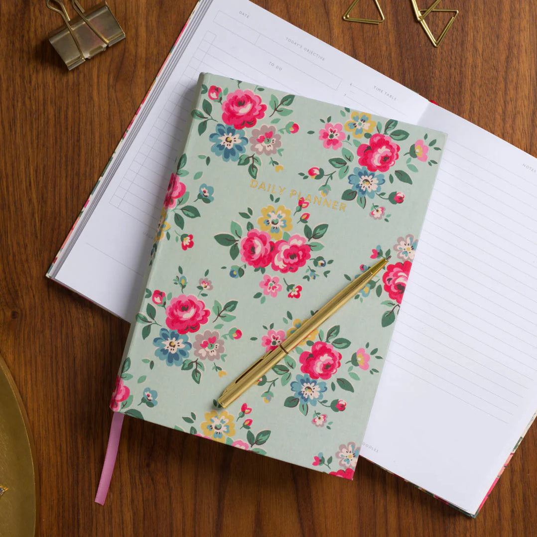Cath Kidston Soft Cloth Cover A5 Daily Planner Duck Egg Floral