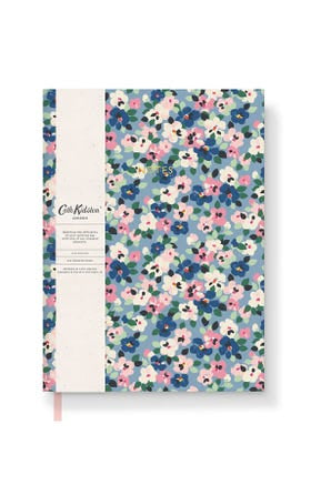Cath Kidston Soft Cloth Cover A5 Notebook Painted Pansies