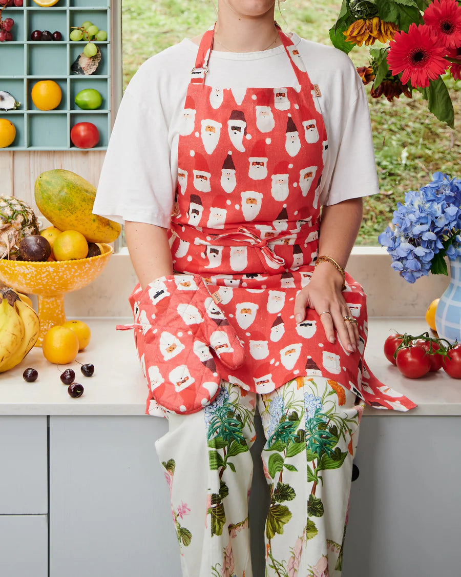 HoHoHo Red Linen Apron - Kip&Co