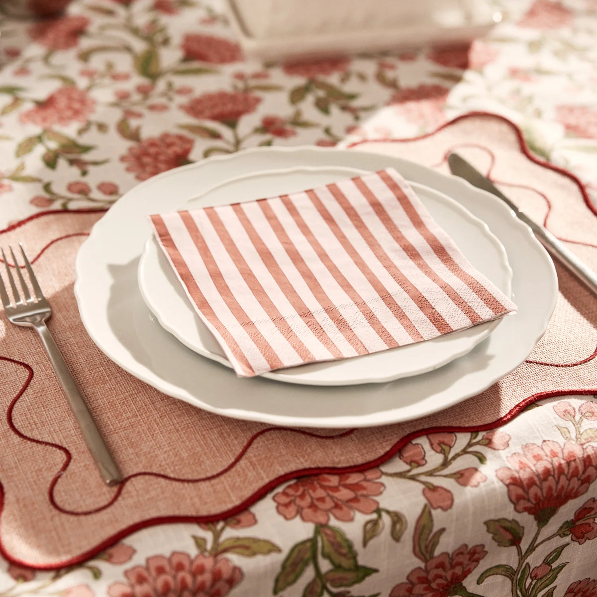 Niki Stripe Pink Paper Napkin Set 20Pc