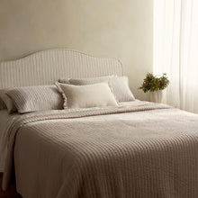 Sinclair Coffee Stripe Quilted Pillow Case Set 2