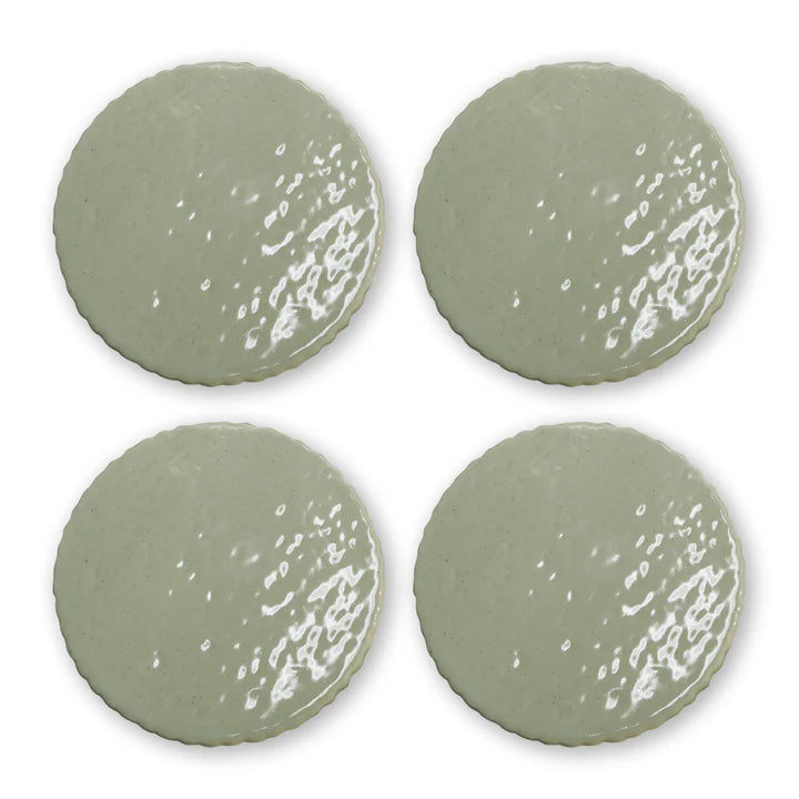 Cleo Sage Speckle Ceramic Coaster Set/4