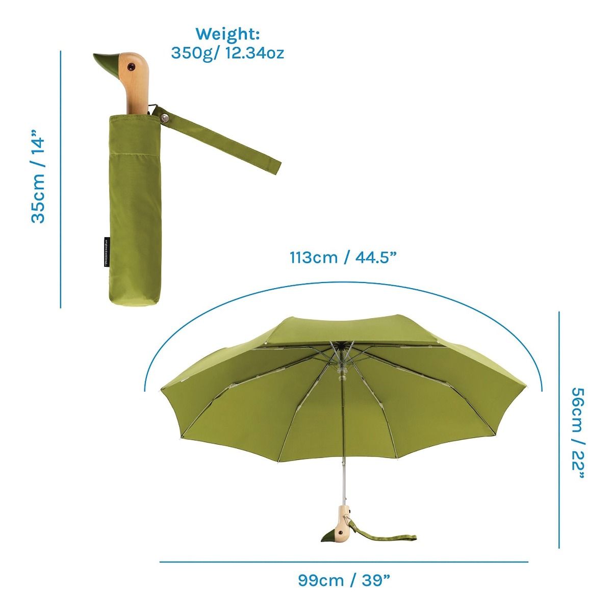 Olive Compact Duck Umbrella