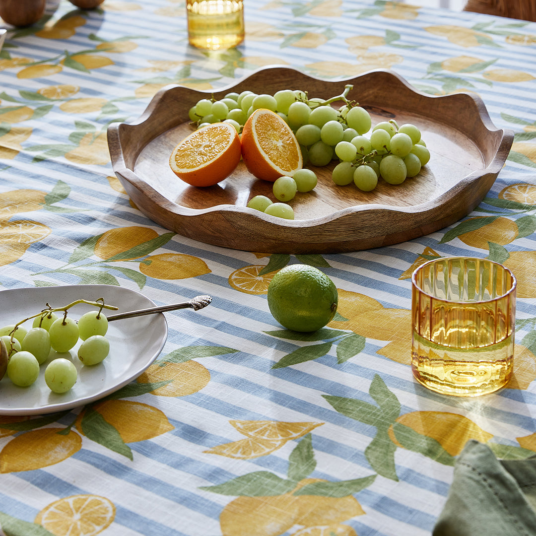 Lemon Stripe Tablecloth - Madras Link