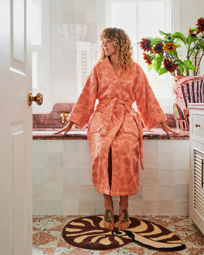 Peach Rock Pool Terry Bath Robe - Kip&Co