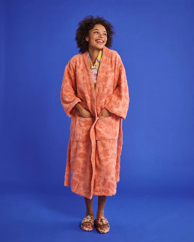 Peach Rock Pool Terry Bath Robe - Kip&Co