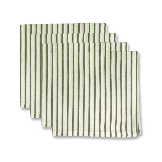 Samara Green Stripe Napkin Set/4