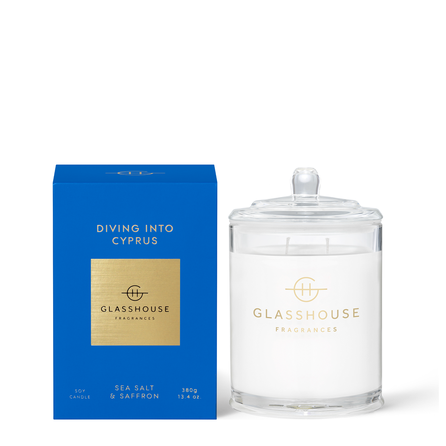 Diving Into Cyprus 380g Soy Candle - Glasshouse Fragrances