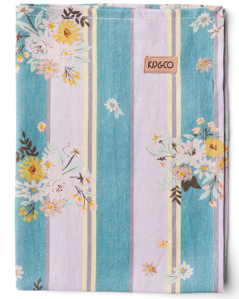 Floral Stripe Linen Tea Towel - Kip&Co
