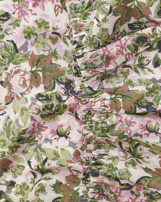 Garden Path Floral Linen Queen Fitted Sheet - Kip&Co