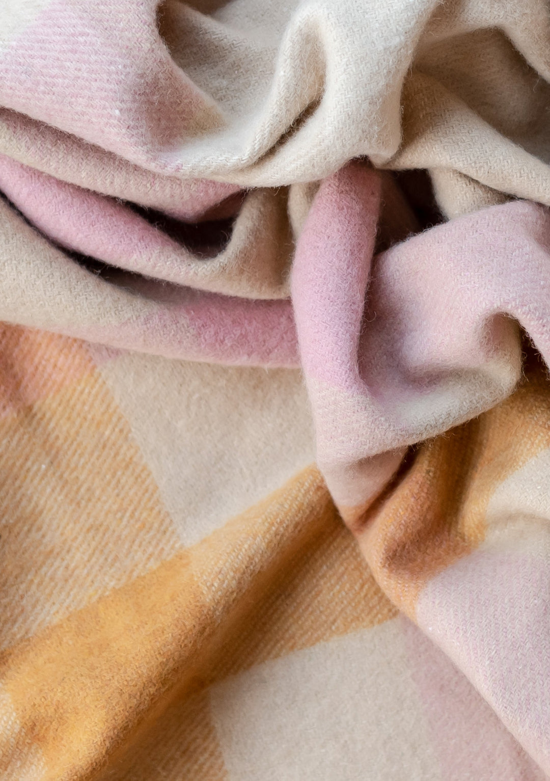 Recycled Wool Blanket in Orange Gradient Gingham - tbco