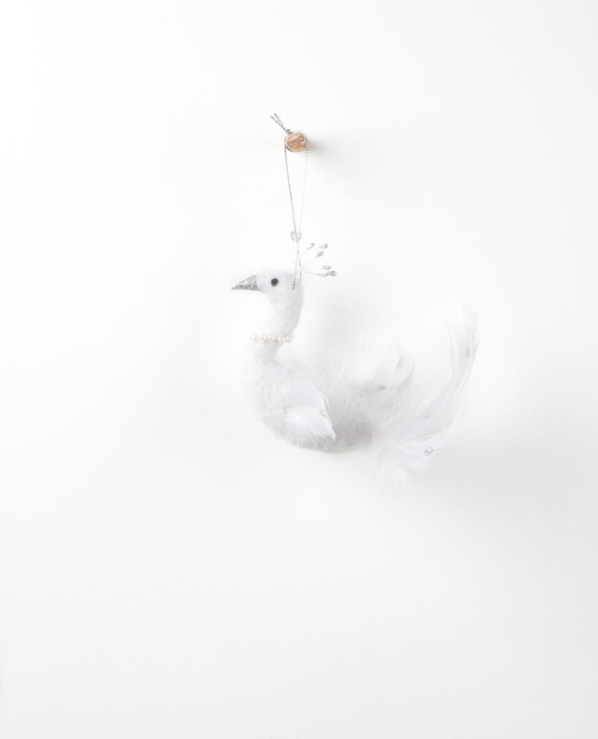 Alaska Hanging Swan w White Necklace - Papaya