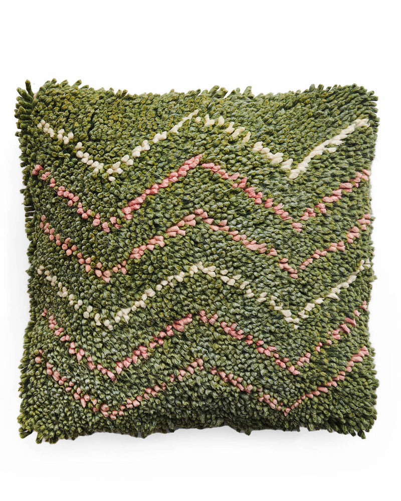 Cactus Zig Zag Felted Wool Cushion - Kip&Co