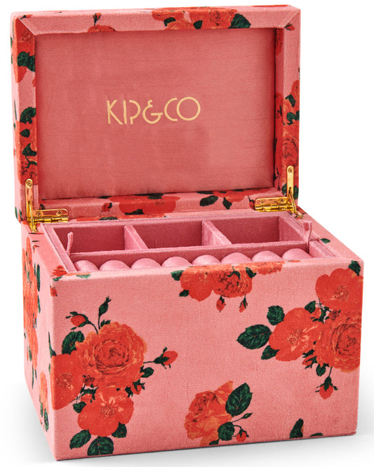 Rosie Posie Large Velvet Jewellery Box - Kip&Co