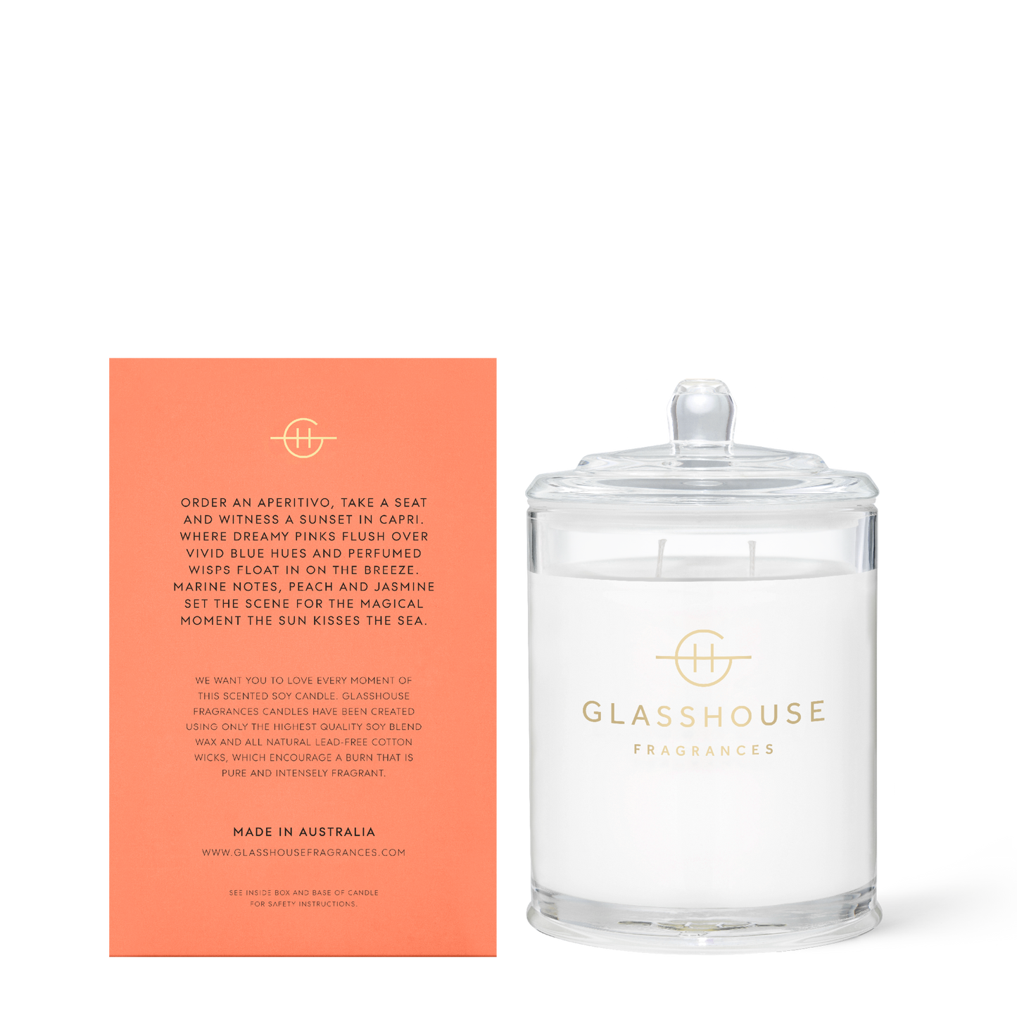 Sunsets In Capri 380g Candle - Glasshouse Fragrances