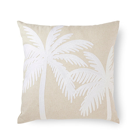 Luca Natural Embroidered Cushion