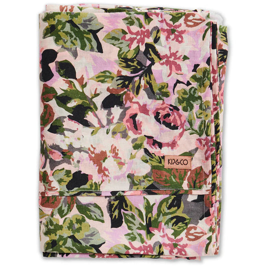 Garden Path Floral Linen Queen Flat Sheet - Kip&Co