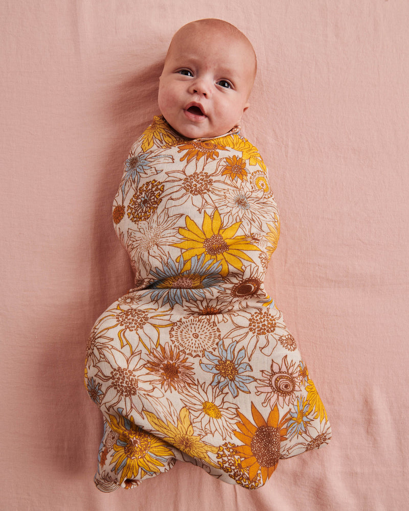 Sunflower Happy Bamboo Swaddle - Kip&Co