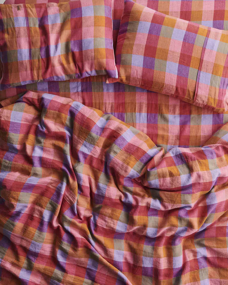 Tutti Frutti Linen Queen Flat Sheet - Kip&Co